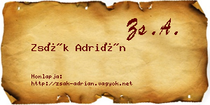 Zsák Adrián névjegykártya